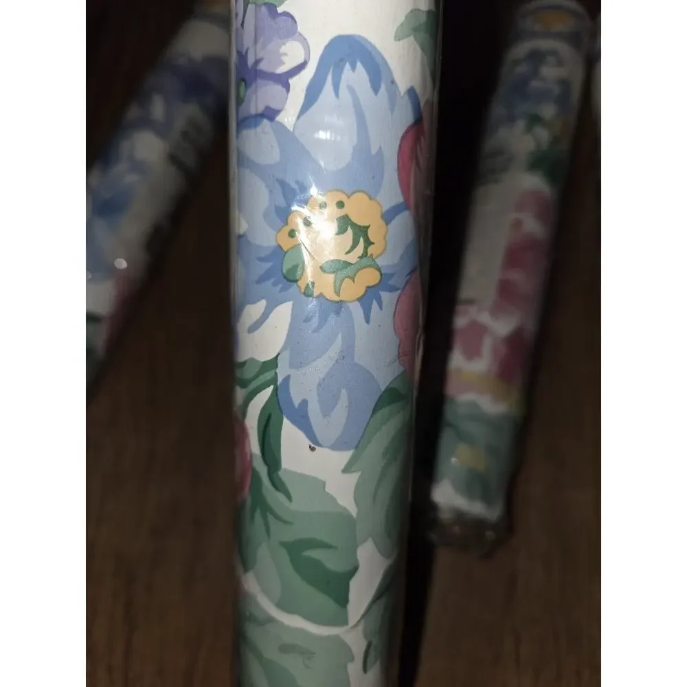 Set of 4 Scalloped Edge Floral Wallpaper Borders 5 Yards Each